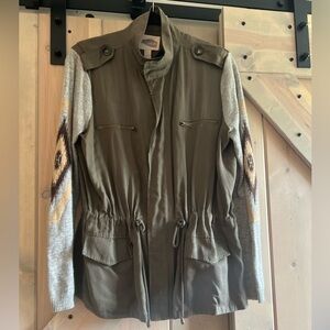 Forever 21 Contemporary Mixed Media Utility Jacket